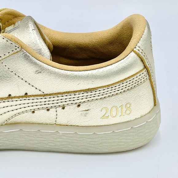 Puma Suede ‘50th Anniversary’ Gold Leather Sneakers 367297 Kids Juniors Sz 6.5c - Picture 11 of 14